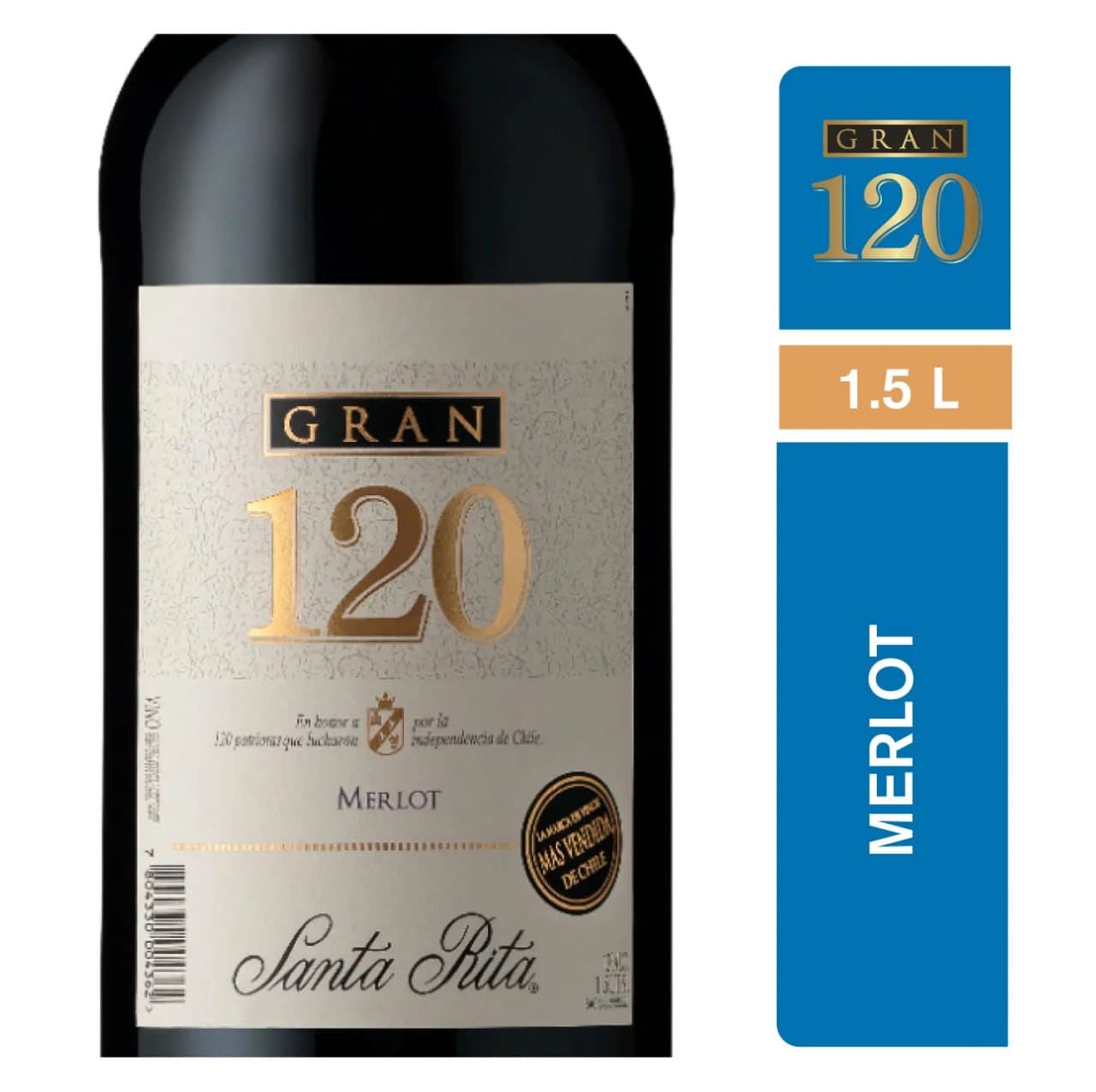 Vino Gran 120 Merlot Botella 1,5