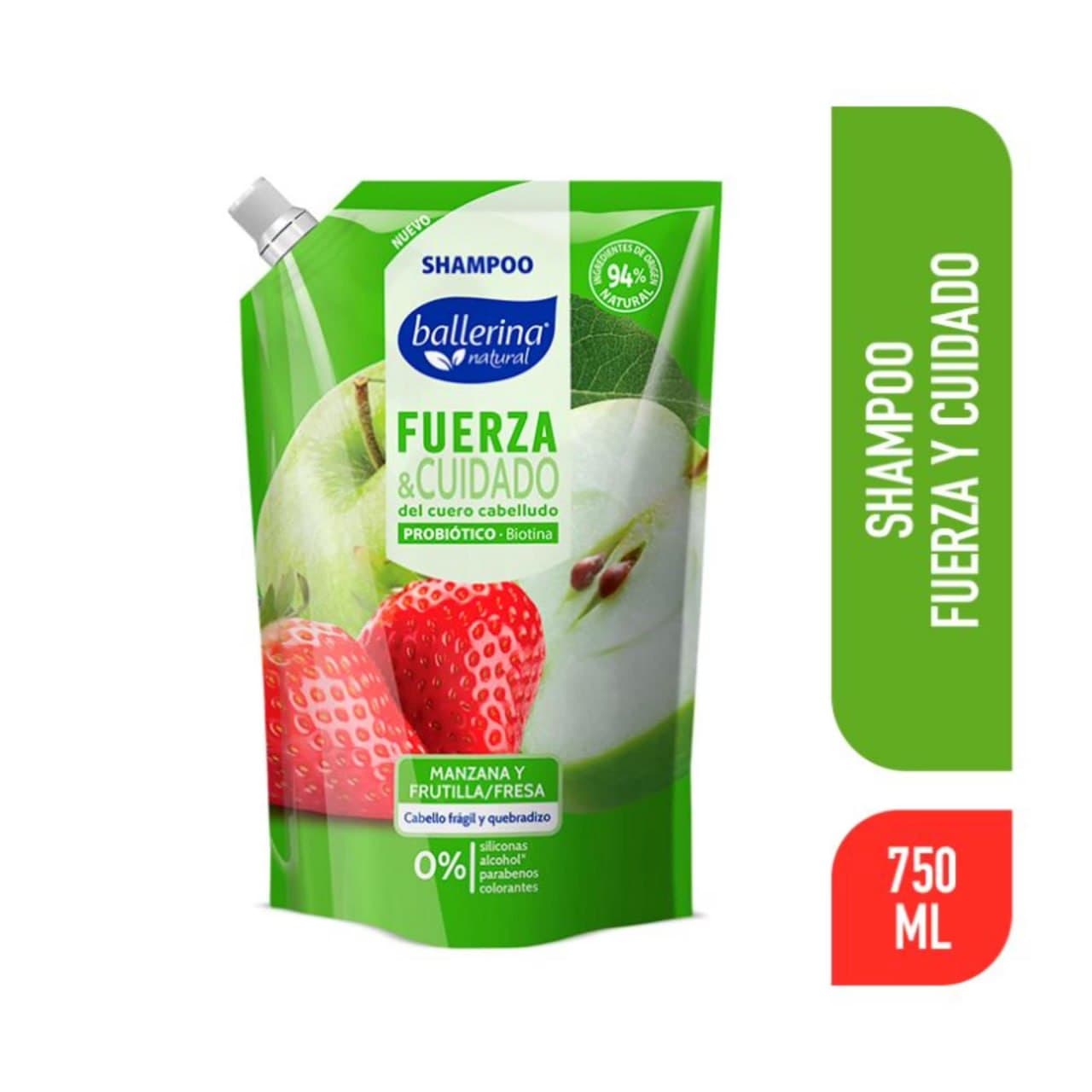 Shampoo Ballerina Fuerza (manzana/frutilla)
