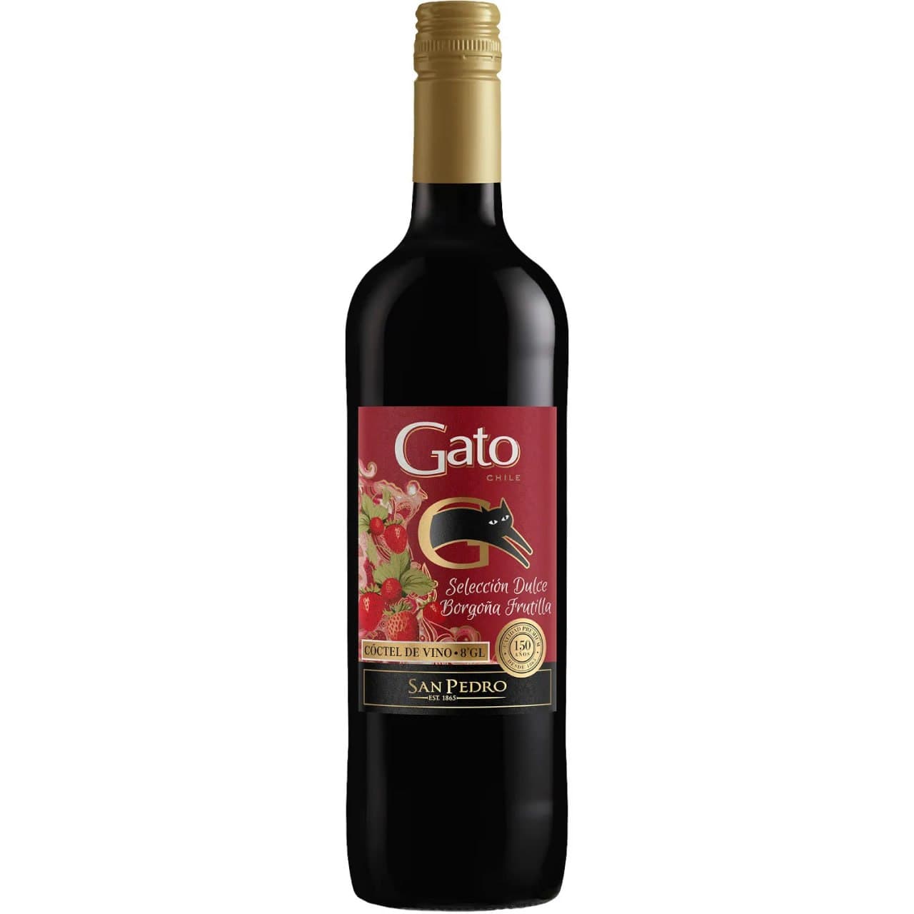 Vino gato Seleccion Dulce Borgoña Frutilla 750Ml